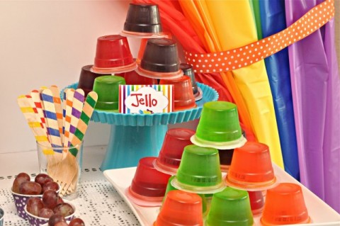 jelly bean rainbow birthday party jello